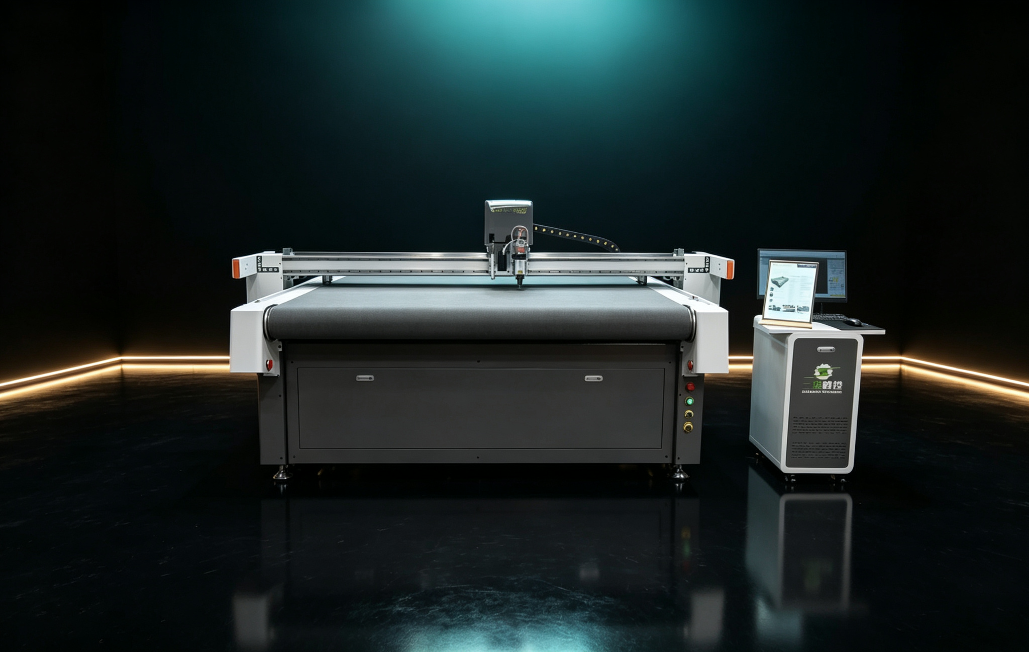 Flatbed and roller oscillating knife cutting machine